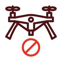 No Drone Zone Vector Thick Line Two Color Icons For Personal And Commercial Use.