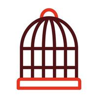 Cage Vector Thick Line Two Color Icons For Personal And Commercial Use.