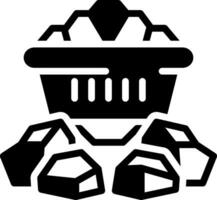 solid icon for coal vector