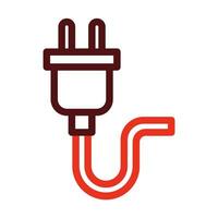 Plug Vector Thick Line Two Color Icons For Personal And Commercial Use.