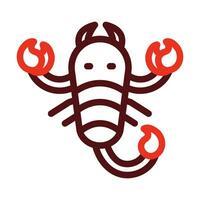 Scorpion Vector Thick Line Two Color Icons For Personal And Commercial Use.