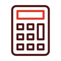 Calculator Vector Thick Line Two Color Icons For Personal And Commercial Use.