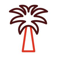 Palm Tree Vector Thick Line Two Color Icons For Personal And Commercial Use.