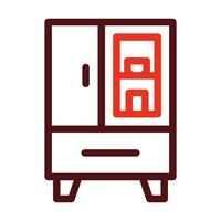 Fridge Vector Thick Line Two Color Icons For Personal And Commercial Use.