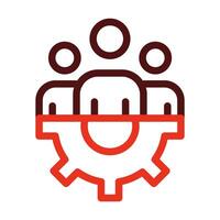 Teamwork Vector Thick Line Two Color Icons For Personal And Commercial Use.