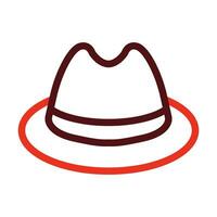 Fedora Hat Vector Thick Line Two Color Icons For Personal And Commercial Use.