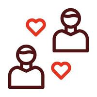 Relationship Vector Thick Line Two Color Icons For Personal And Commercial Use.