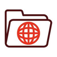 Globe Vector Thick Line Two Color Icons For Personal And Commercial Use.