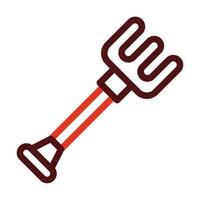 Pitchfork Vector Thick Line Two Color Icons For Personal And Commercial Use.