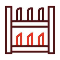 Dish Rack Vector Thick Line Two Color Icons For Personal And Commercial Use.