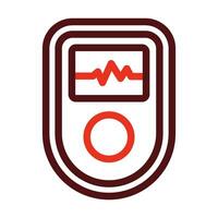 Pulse Oximeter Vector Thick Line Two Color Icons For Personal And Commercial Use.