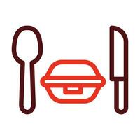 Lunchbox Vector Thick Line Two Color Icons For Personal And Commercial Use.