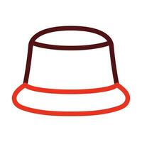 Bucket Hat Vector Thick Line Two Color Icons For Personal And Commercial Use.