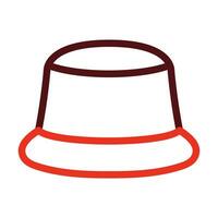 Bucket Hat Vector Thick Line Two Color Icons For Personal And Commercial Use.