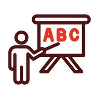 Teacher Vector Thick Line Two Color Icons For Personal And Commercial Use.
