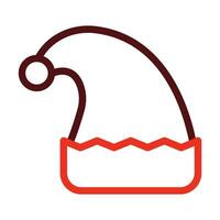Santa Hat Vector Thick Line Two Color Icons For Personal And Commercial Use.