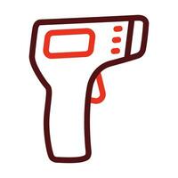 Thermometer Gun Vector Thick Line Two Color Icons For Personal And Commercial Use.