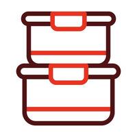 Food Container Vector Thick Line Two Color Icons For Personal And Commercial Use.