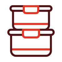 Food Container Vector Thick Line Two Color Icons For Personal And Commercial Use.