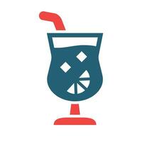 Cocktail Vector Glyph Two Color Icon For Personal And Commercial Use.