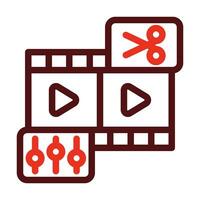 Video Editing Vector Thick Line Two Color Icons For Personal And Commercial Use.