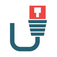 Ethernet Vector Glyph Two Color Icon For Personal And Commercial Use.