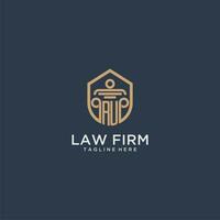 RU initial monogram for lawfirm logo ideas with creative polygon style design vector