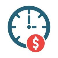 Time Is Money Vector Glyph Two Color Icon For Personal And Commercial Use.