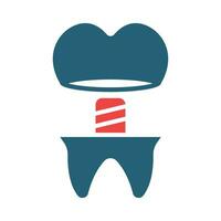 Dental Crown Vector Glyph Two Color Icon For Personal And Commercial Use.