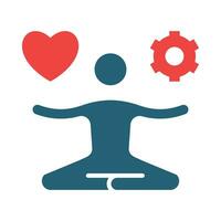 Stress Management Skills Vector Glyph Two Color Icon For Personal And Commercial Use.