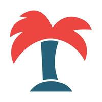 Palm Tree Vector Glyph Two Color Icon For Personal And Commercial Use.