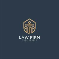 UN initial monogram for lawfirm logo ideas with creative polygon style design vector