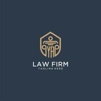 YA initial monogram for lawfirm logo ideas with creative polygon style design vector