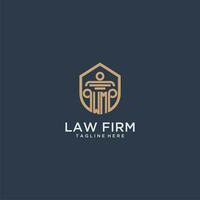 WM initial monogram for lawfirm logo ideas with creative polygon style design vector