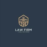 SR initial monogram for lawfirm logo ideas with creative polygon style design vector