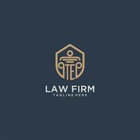 TE initial monogram for lawfirm logo ideas with creative polygon style design vector