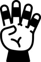 solid icon for fingering vector