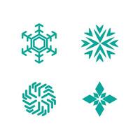 copos de nieve icono vector