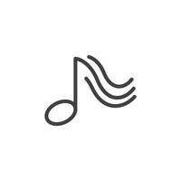 música Nota logo icono vector