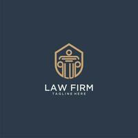 LU initial monogram for lawfirm logo ideas with creative polygon style design vector