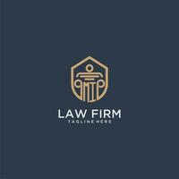 MI initial monogram for lawfirm logo ideas with creative polygon style design vector