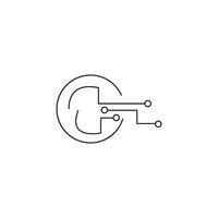 Circuit line icon vector