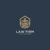 AM initial monogram for lawfirm logo ideas with creative polygon style design vector