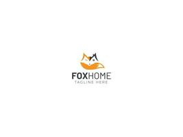 Fox home logo design vector