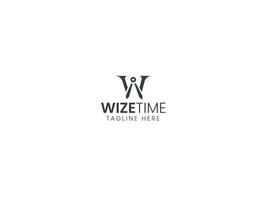 Wize time logo deisgn, w logo vector