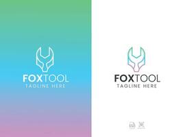 Fox tool logo design vector