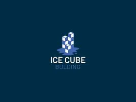 hielo cubo logo diseño vector