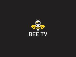 abeja televisión logo diseño vector