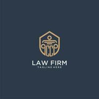 CC initial monogram for lawfirm logo ideas with creative polygon style design vector