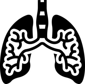 solid icon for lung vector